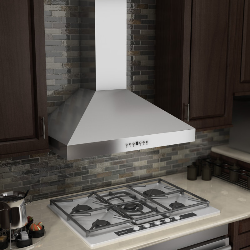 42" KL3 400 CFM Convertible Wall Mount Range Hood in Brushed Stainless Steel