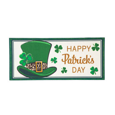 Eduvijes St. Patrick's Day Lucky Clover Sassafras Outdoor Insert Door Mat The Holiday Aisle