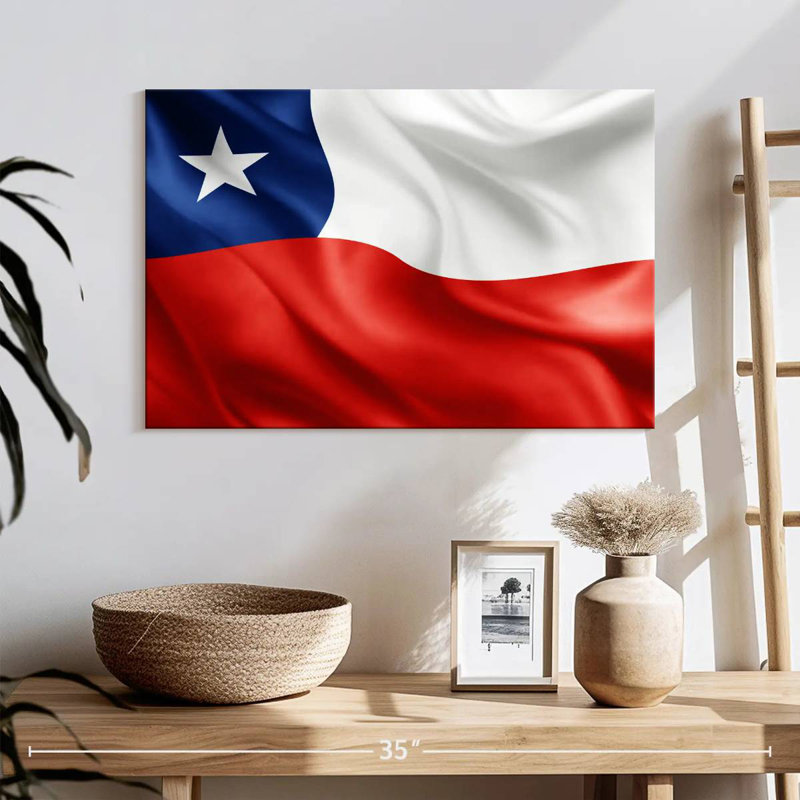 Waving Chile Flag, 8" H x 12" W