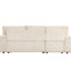 Canapé-lit modulaire beige avec compartiments de rangement et porte-gobelets - 3 modèles de porte-accoudoirs modernes et élégants-120483254