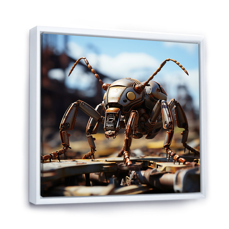 Impression sur toile Industrial Ant, Cadre flottant blanc, H 30 po x l 30 po x P 1 po