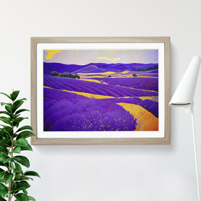 Masterful Lavender Flower Field - Single Picture Frame Painting