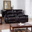 Causeuse de cinéma maison Espresso - Fauteuil inclinable double avec console et porte-gobelets pour salle multimédia