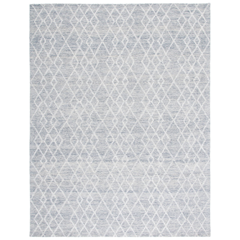 Goodwater Hand Tufted Indian Wool And Cotton With Latex Geometric Rug, Rectangle 10' x 14'