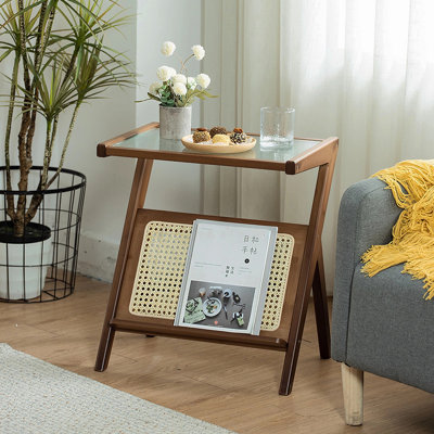Table de chevet en rotin (table incluse seulement)
