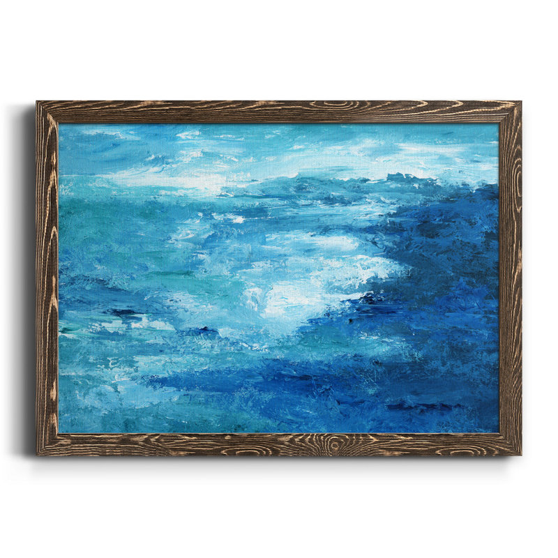 Crashing Waves II - Peinture sur toile encadrée, Noyer, H 31,5 po x l 23,5 po x P 1,5 po