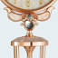 Horloge de sol 62,2 "de style européen à coquille dorée pour un usage domestique - pièce décorative silencieuse - horloge murale