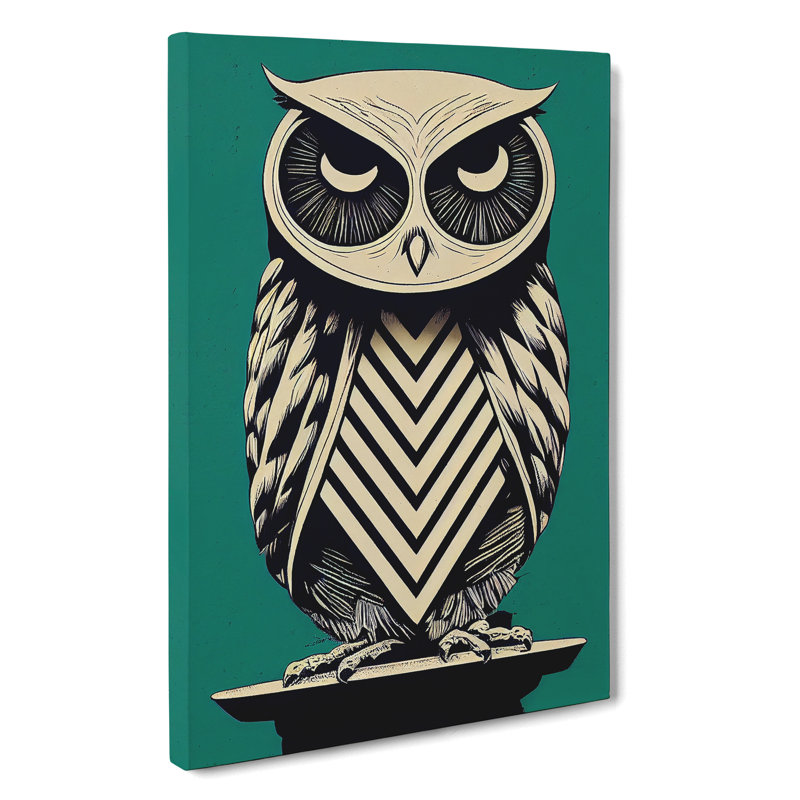 Sitting Owl - Wrapped Canvas, 60cm H x 40cm W x 3cm D