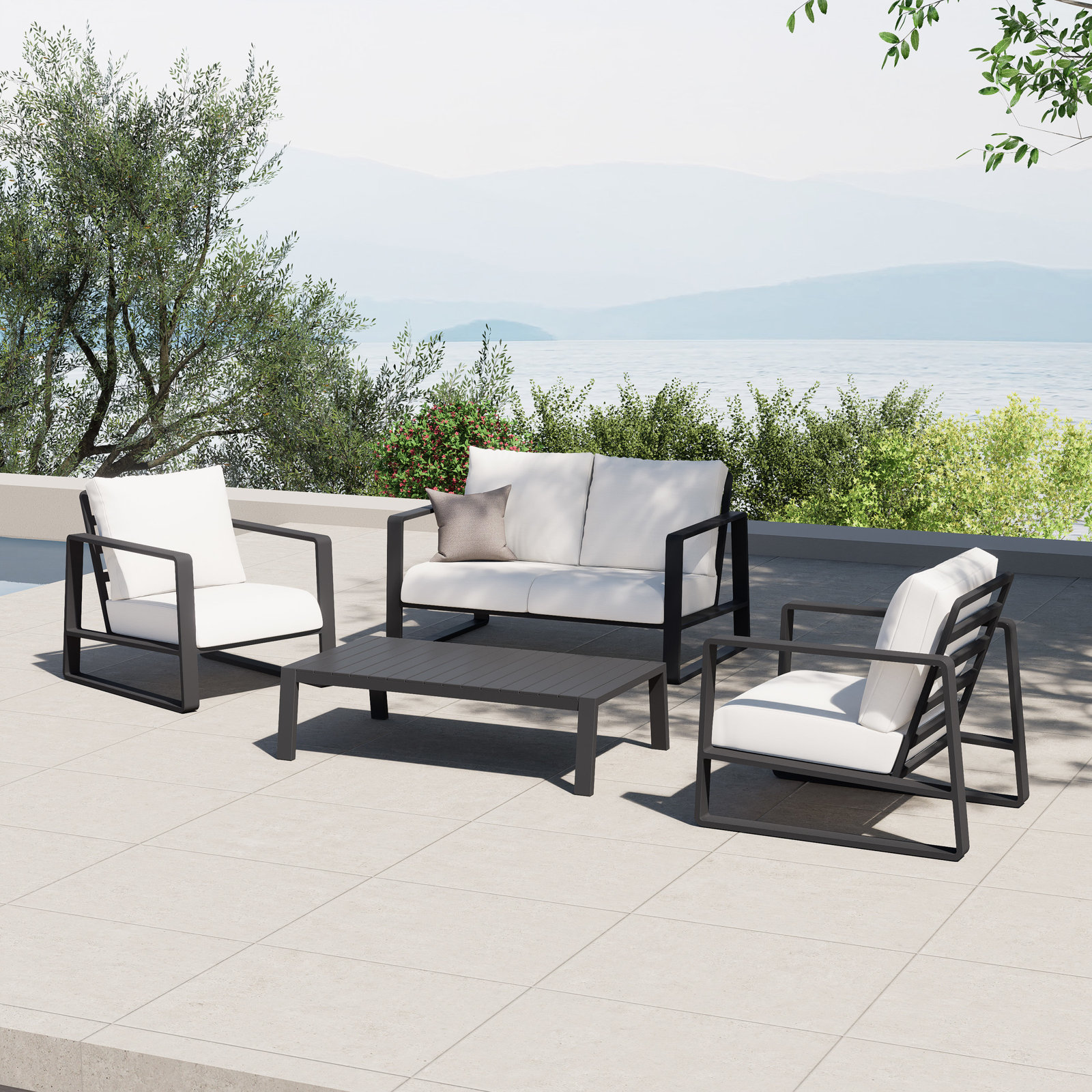 Leanna 4-Person Complete Patio Set