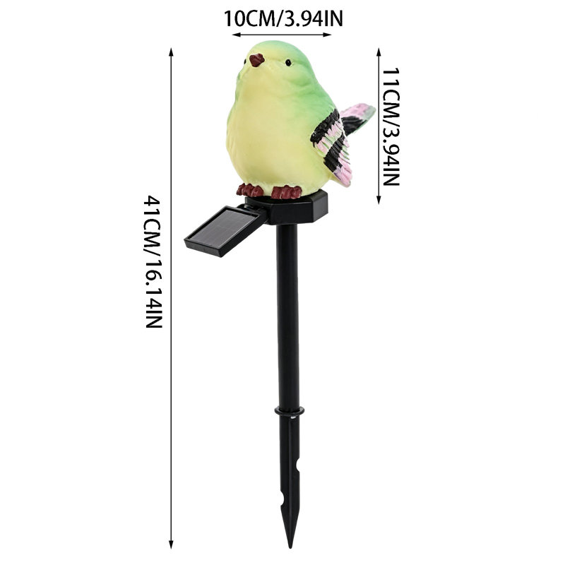 Bannière lampe solaire à piquet en forme d'oiseau, lampe DEL à insérer dans le sol pour décoration extérieure, quatre couleurs offertes