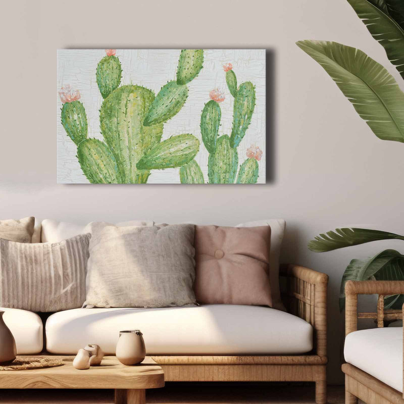 Art mural sur toile Green Cactus Garden