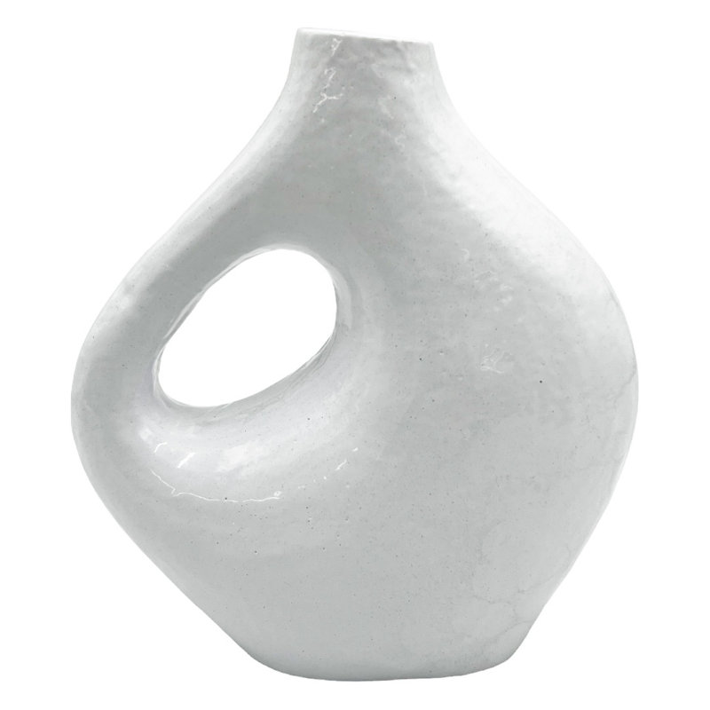 Khadyn Handmade Aluminum Table Vase, White