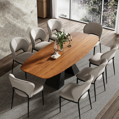 Ensemble de table de salle à manger 86 "en bois avec 8 chaises