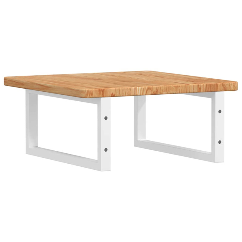 Albertdine 50cm Solid Wood Bathroom Vanity Top, Oak/White