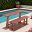 Table de pique-nique convertible 2 en 1 avec dossier et trou pour parasol