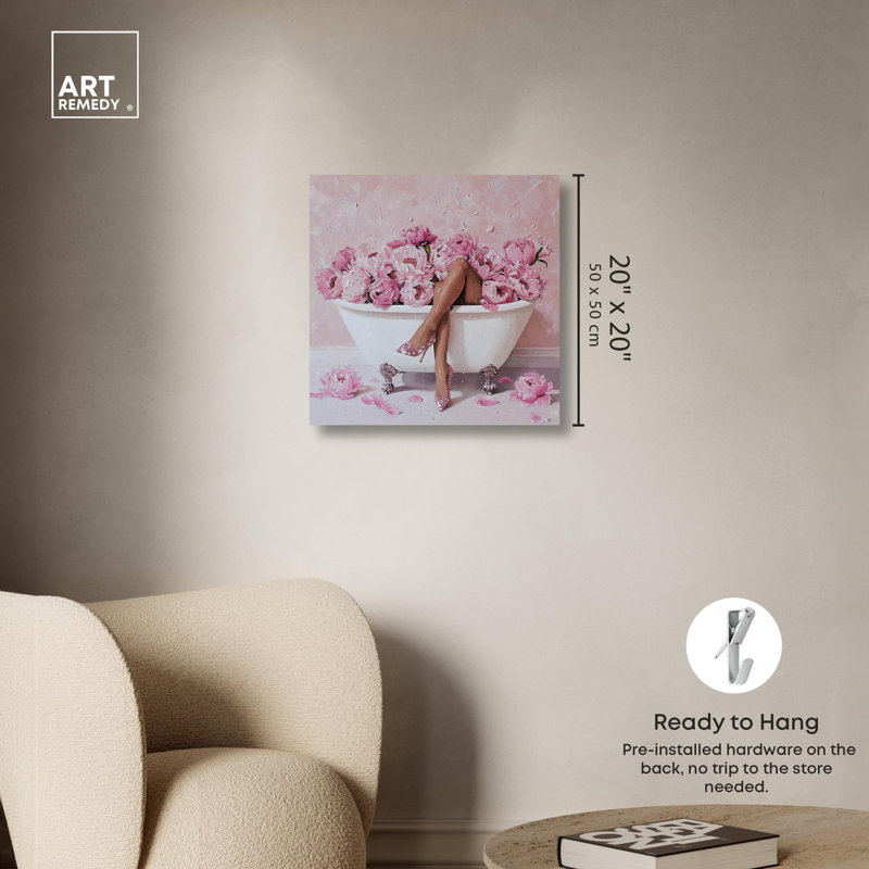 «Bathaign Flower Bomb Canvas Glam Art» par , H 20 po x l 20 po, Toile tendue