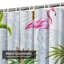 Rideau de douche rose avec flamants roses et cactus avec 12 crochets-28222345