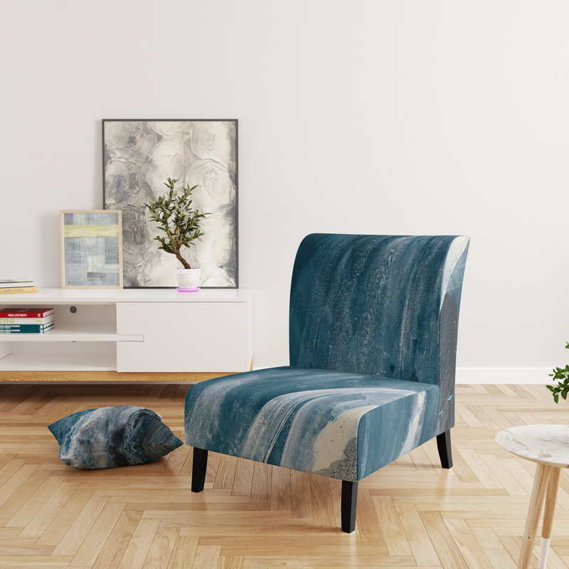 Splash Blue Indigo - Modern Upholstered Slipper Chair