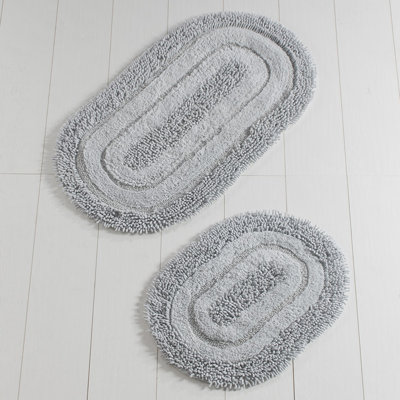 Ensemble de tapis de bain 2 pièces de qualité supérieure, couleur menthe | 100% coton, antibactérien, antidérapant | Grand tapis de bain 23,6 po x 39,4 po et tapis de bain moyen 19,7 po x 23,6 po | Lavable à la machine, doux et durable pour la décoration de salle de bain