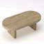 Table basse ovale en bois de 23,62 po de style Mid Century