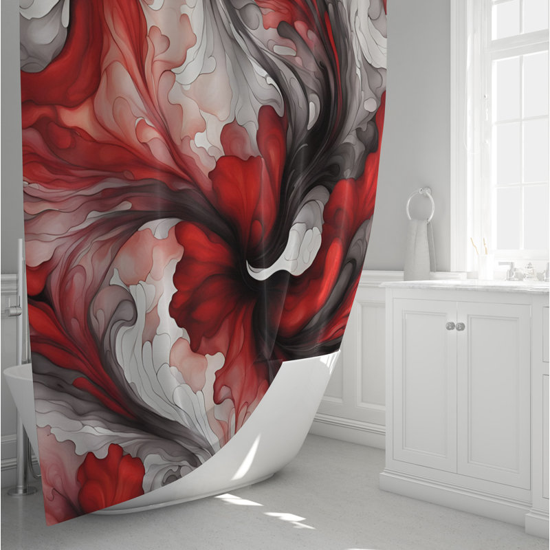 Rideau de douche abstrait, H 72 po x l 70 po