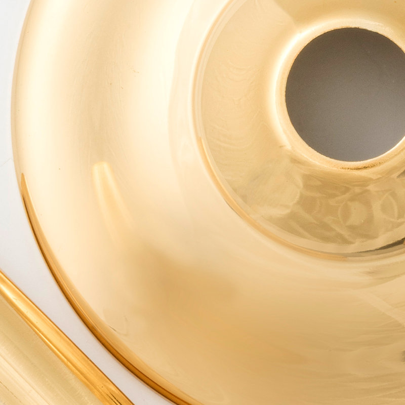 Weekes Semi Flush Mount, Hand Polished, Polished Gold