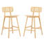 2 bois - bois d'hévéa naturel, siège incurvé ergonomique, exquis, polyvalent pour une décoration intérieure simple, profilée et solide, facile à nettoyer