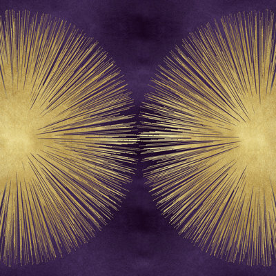 Sunburst Gold On Purple II 1 Piece Wrapped Canvas Wall Art