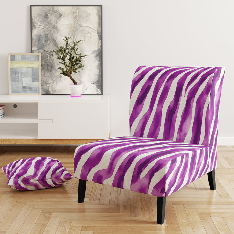 Fauteuil de chambre Zebra, Mauve / Blanc
