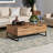 Aalijah Solid Wood Top Natural Oak Brown Metal Leg Coffee Table, 14.73" H X 39.31" W X 23.53'' D