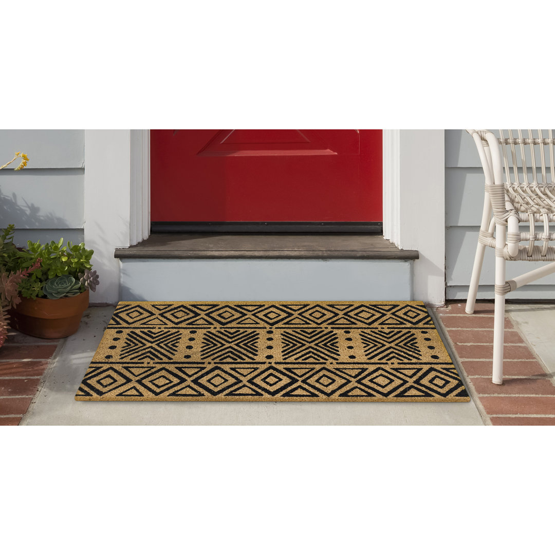 Jerrod Geometric Outdoor Door Mat Loon Peak® Mat 