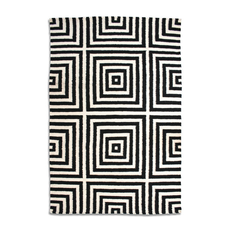 Frankie Geometric Wool Area Rug, Rectangle 120 x 170cm