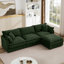 Canapé modulaire en chenille vert 102 pouces - Canapé 3 places en L avec repose-pieds mobile, combinaison de bricolage pour le salon