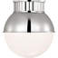 Cavill Flush Mount with Natural Brass Hood and White Glass-376817716-376817717