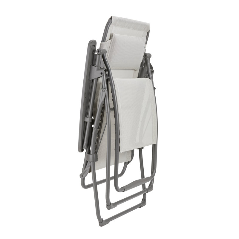 Lafuma Futura XL Zero Gravity Chair - Extra Large Outdoor Folding Recliner & Patio Lounger, Gray
