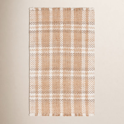 Hand-Woven Plaid Jute Rug