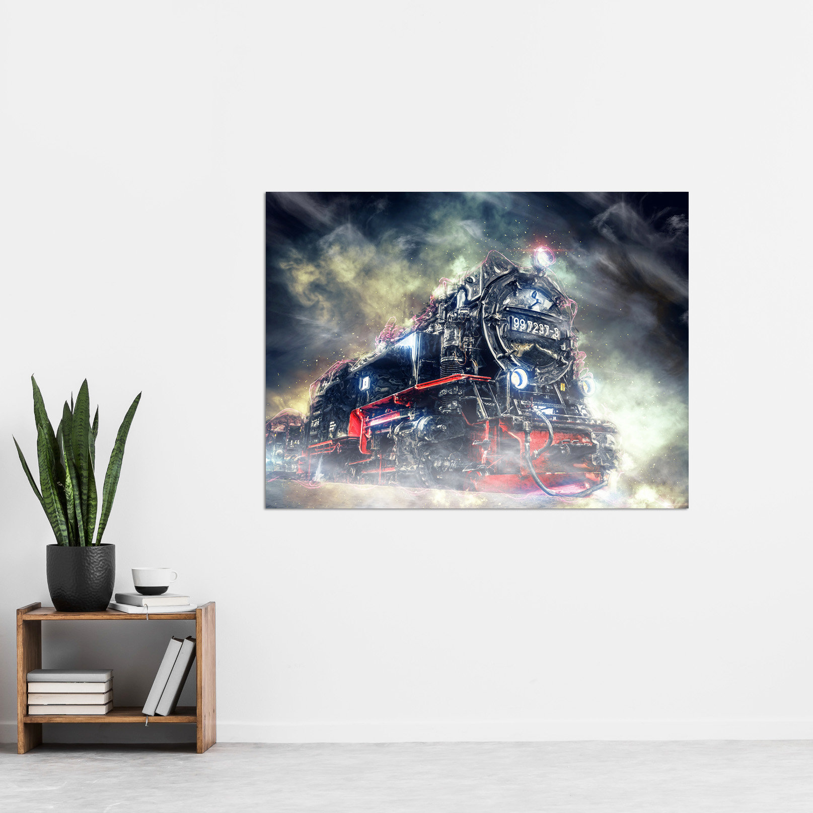LoftDesigns Steam Engine Locomotive Train Engine - Unframed Graphic Art ...