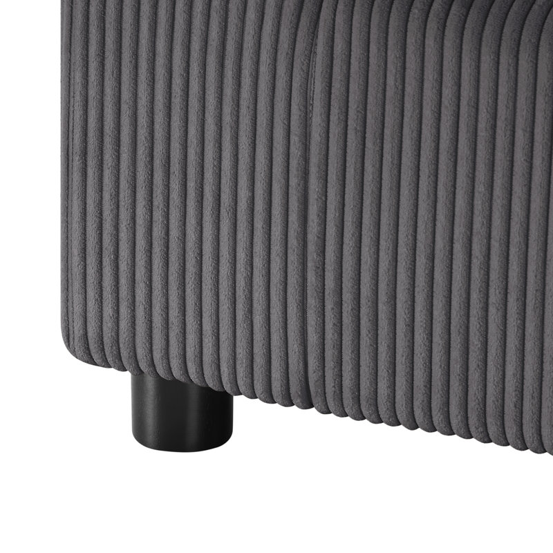 Fauteuil de chambre Jazzmyne, Velours côtelé gris
