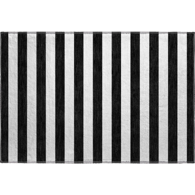 Cerrito Premium Machine Washable Cerrito AMF528 Black Rug, Rectangle 1'8" x 2'6"