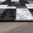 Abstract Grid Black/Gray Minimal Indoor Woven Area Rug-1612320252