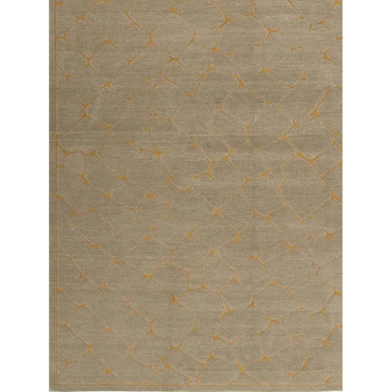 Brocatel Azm Geometric Area Rug in Taupe/Gold