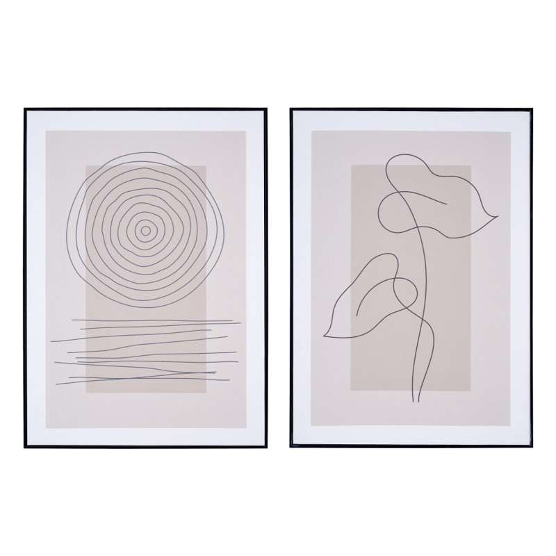 2 Piece Single Picture Frame Print Set on Canvas