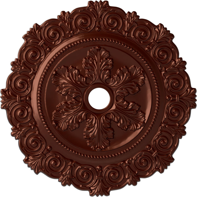Médaillon à volutes Endurathane, DE 33 1/4 po x P 3 5/8 po x P 1 po (pour auvents jusqu'à 3 5/8 po), cuivre antique peint à la main