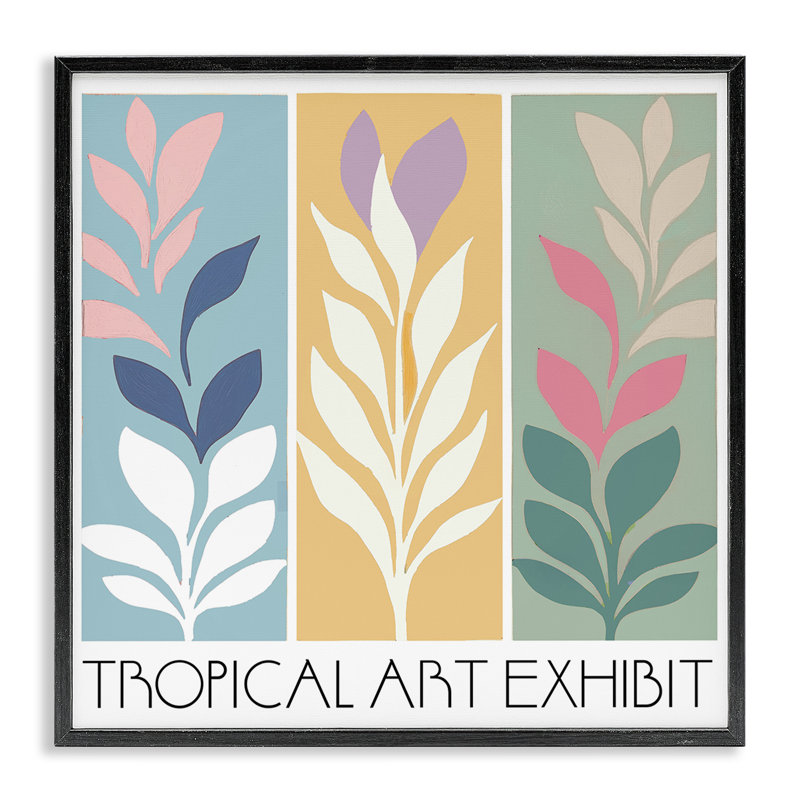 Giclée tropicale encadrée, conception par Annabelle Hall, Giclée encadrée noir minuit, H 12 po x l 12 po