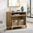 37" Large End Table ,Tall Side Table With 2 Storages For Living Room, Farmhouse TV Stand With Storage Shelf-2091294138