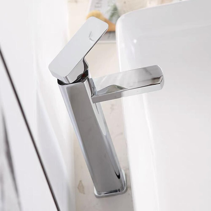 Modern Bathroom Basin Sink Tap Monobloc Mixer Taps Faucet Waterfall Chrome Brass