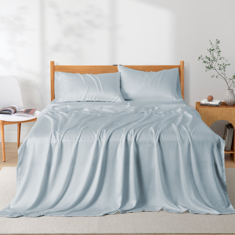 Misty Blue Twin Lyocell Sheet Set with Pillowcase