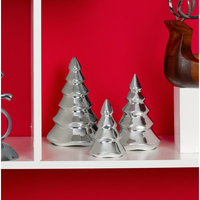 Nambe Mini Christmas Tree Set of 3