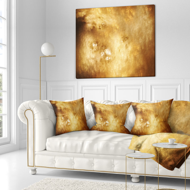 Ciel étoilé brun parfait - coussin imprimé abstrait, 16 po x 1 po, Coussin décoratif