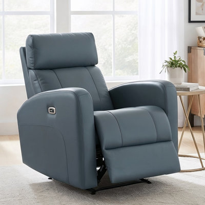 Joris 31.1" Top-Grain Leather Power Recliner with Adjustable Headrest, USB-A & USB-C